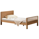 Beech Solid Wood Children's Bed for Boys and Girls Spliced Bed with Guardrail<