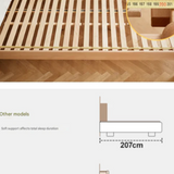 Beech Solid Wood Children's bed with organic leather<