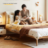 Beech Solid Wood Children's bed with organic leather<