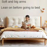 Beech Solid Wood Children's bed with organic leather<