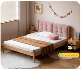 Beech Solid Wood Children's bed with organic leather<