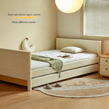 Poplar Solid Wood Children's Storage White Single Bed.