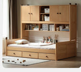 Oak solid wood Multi-function bed with storage