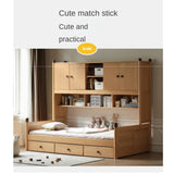 Oak solid wood Multi-function bed with storage