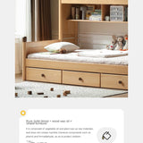 Oak solid wood Multi-function bed with storage