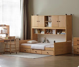 Oak solid wood Multi-function bed with storage