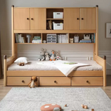 Oak solid wood Multi-function bed with storage