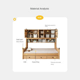 Oak solid wood Multi-function bed with storage