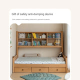 Beech Solid Wood Children's Cabinet Integrated Bed