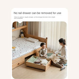 Beech Solid Wood Children's Cabinet Integrated Bed