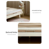 Rubber Solid Wood Cream Style Single Bed.