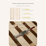 Rubber Solid Wood Cream Style Single Bed.