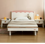Rubber Solid Wood Cream Style Single Bed.