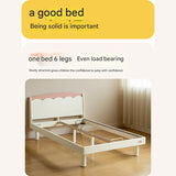Rubber Solid Wood Cream Style Single Bed.