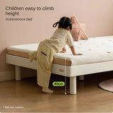 Rubber Solid Wood Cream Style Single Bed.