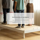 Rubber Solid Wood Cream Style Single Bed.