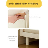 Rubber Solid Wood Cream Style Single Bed.