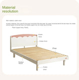 Rubber Solid Wood Cream Style Single Bed.