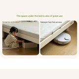 Rubber Solid Wood Cream Style Single Bed.