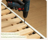 Rubber Solid Wood Cream Style Single Bed.