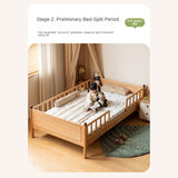 Beech, Oak Solid Wood Children's Bed Widened Guardrail<