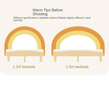 Beech Solid Wood Children's Rainbow Montessori Platform Bed.