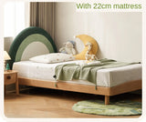 Beech Solid Wood Children's Rainbow Montessori Platform Bed.