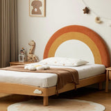 Beech Solid Wood Children's Rainbow Montessori Platform Bed.