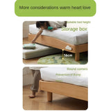 Beech Solid Wood Children's Rainbow Montessori Platform Bed.