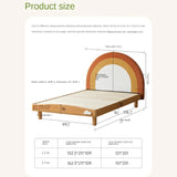 Beech Solid Wood Children's Rainbow Montessori Platform Bed.