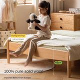 Beech Solid Wood with organic leather Modern Children's Girl Princess Bed<