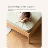 Beech Solid Wood with organic leather Modern Children's Girl Princess Bed<