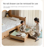 Beech solid wood children's multifunctional bed