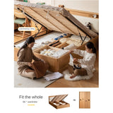 Oak solid wood Multifunctional storage bed with LED light<