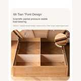 Oak solid wood Multifunctional storage bed with LED light<