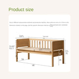 Poplar solid wood children's with guardrail spliced bed.