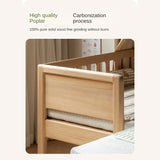 Poplar solid wood children's with guardrail spliced bed.