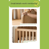Poplar solid wood children's with guardrail spliced bed.