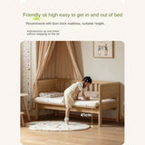 Poplar solid wood children's with guardrail spliced bed.