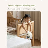 Poplar solid wood children's with guardrail spliced bed.