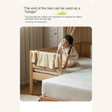 Poplar solid wood children's with guardrail spliced bed.