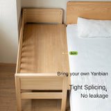 Poplar solid wood children's with guardrail spliced bed.