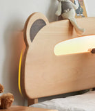 Oak solid wood children's bed with light<