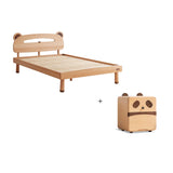 Oak solid wood children's bed with light<