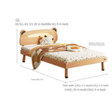 Oak solid wood children's bed with light<