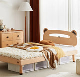 Oak solid wood children's bed with light<