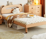 Oak solid wood children's bed with light<