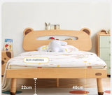 Oak solid wood children's bed with light<