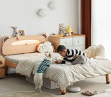 Oak solid wood children's bed with light<