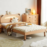 Oak solid wood children's bed with light<